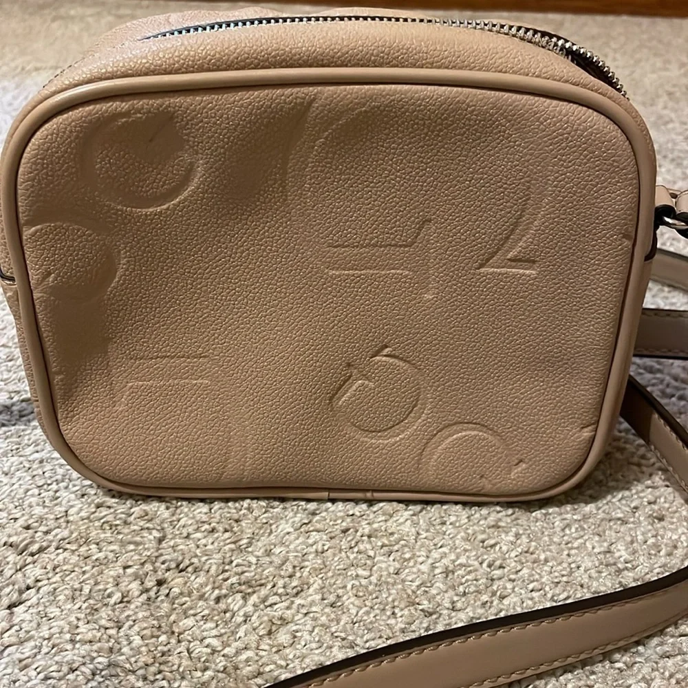 Guess Women Light Pink Printed Campos Mini Crossbody Sling Bag